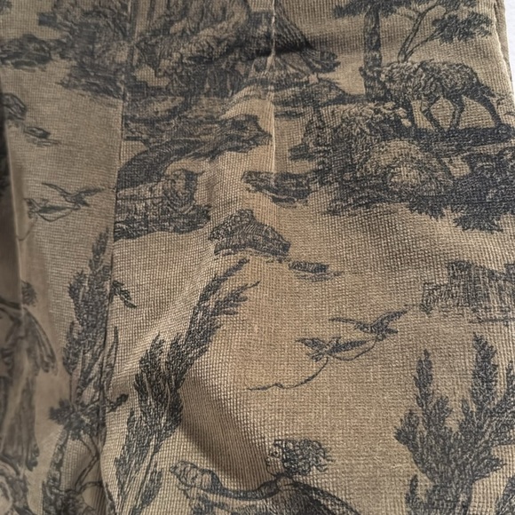 Women’s Olive Tapestry Corduroy Pants Vintage 10 - Picture 2 of 6